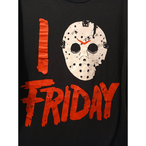 Friday The 13Th Jason Mask T-Shirt Men’s Sz L Black Graphic Scary Halloween Fear - Picture 2 of 10
